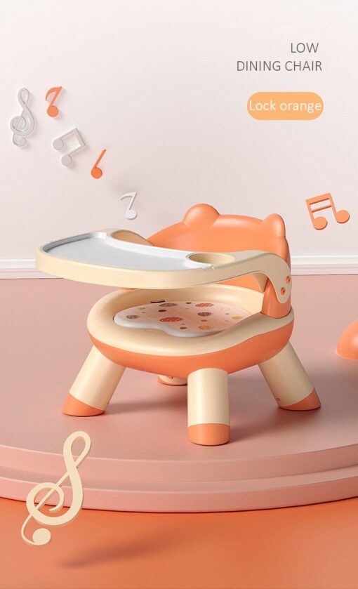 StarAndDaisy 2 in 1 Feeding Chair & Booster Seat with Detachable Dining Food Tray - 3 Point Safety Harness (Orange) - Image 13