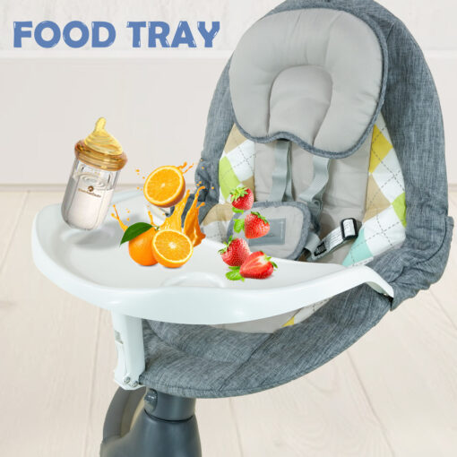 [Refurbished] StarAndDaisy 2-in-1 Premium Modern Automatic Electric Baby Swing Rocker Cradle with Detachable Dining Tray & Mosquito Net, Baby Rocker with Smart Touch Panel & Bluetooth Enabled Music and Remote Control & Urine Mat (New Cuddle Grey) - Image 13