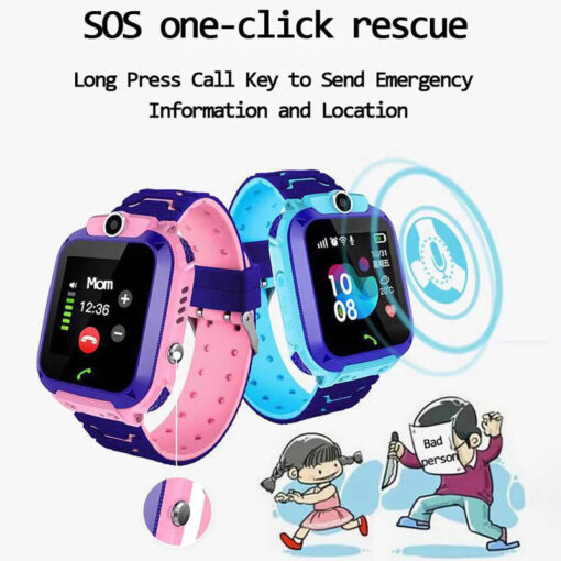 StarAndDaisy Kids Waterproof Smart Watch, AGPS Tracker Phone SOS Anti-Lost Alarm Sim Card Slot Touch Screen Voice Chat Smartwatch for Children Girls Boys (Blue) - Image 29