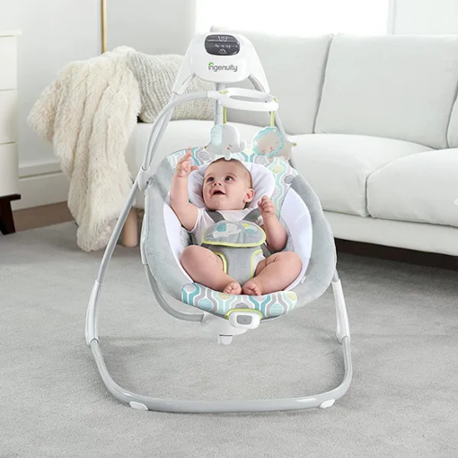 StarAndDaisy International Baby Rockers Swings Series with Swing functionality for Infants, Soothing Cradle Swing Comfort Electric Baby Chair with Toys Music, Soft Fabric Material With Light & Rotatable Toys with Two Ways Swing (upto 24 month babys) - Image 6