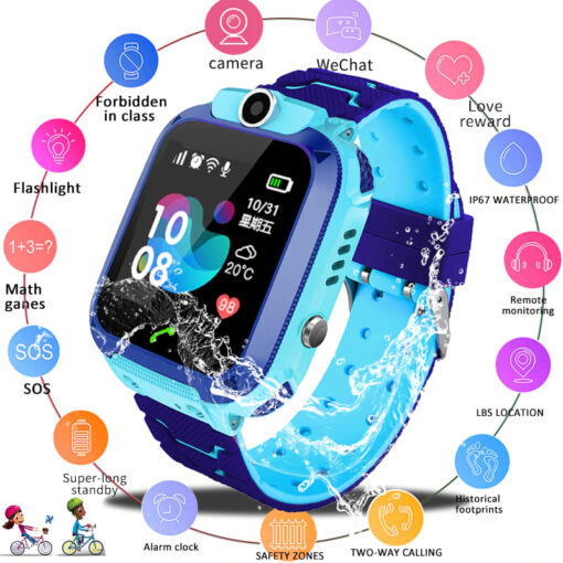 StarAndDaisy Kids Waterproof Smart Watch, AGPS Tracker Phone SOS Anti-Lost Alarm Sim Card Slot Touch Screen Voice Chat Smartwatch for Children Girls Boys (Blue) - Image 14