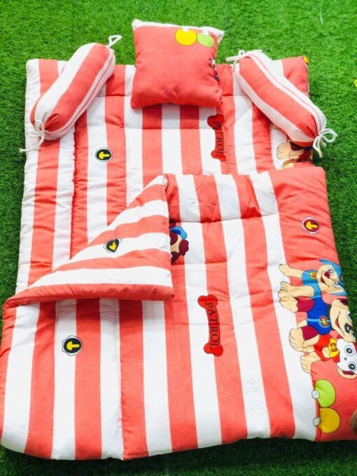 Baby Bedding Set Of 5Pcs. ( 2 Bolsters, 1 Baby Neck Pillow,1 Baby Mattress, 1 Baby Quilt) ( Age – Upto 18 months | Paw Petrol Print) - Image 4