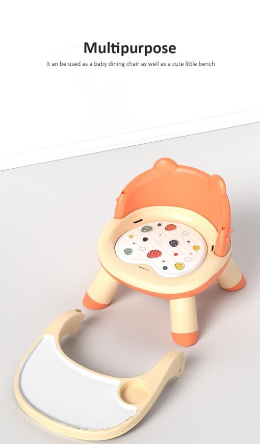 StarAndDaisy 2 in 1 Feeding Chair & Booster Seat with Detachable Dining Food Tray - 3 Point Safety Harness (Orange) - Image 6