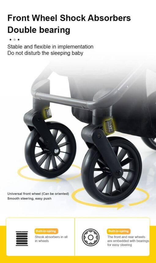 StarAndDaisy Premium Ultra-max Baby Stroller with Five-point Seat Belt & Anti-Shock Absorbers (Graffti Black) - Image 19
