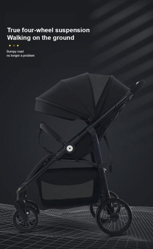 StarAndDaisy Premium Ultra-max Baby Stroller with Five-point Seat Belt & Anti-Shock Absorbers (Graffti Black) - Image 2