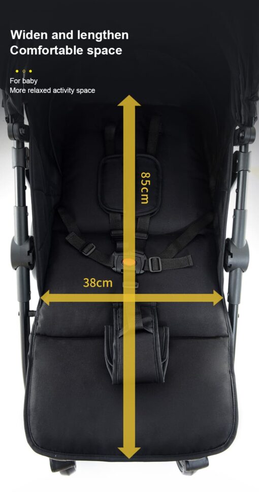 StarAndDaisy Premium Ultra-max Baby Stroller with Five-point Seat Belt & Anti-Shock Absorbers (Graffti Black) - Image 3