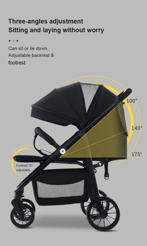StarAndDaisy Premium Ultra-max Baby Stroller with Five-point Seat Belt & Anti-Shock Absorbers (Graffti Black) - Image 6