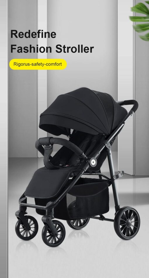 StarAndDaisy Premium Ultra-max Baby Stroller with Five-point Seat Belt & Anti-Shock Absorbers (Graffti Black) - Image 8