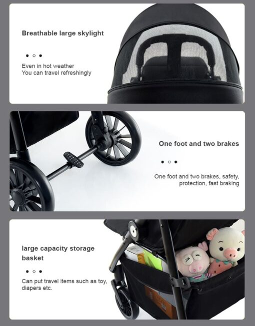 StarAndDaisy Premium Ultra-max Baby Stroller with Five-point Seat Belt & Anti-Shock Absorbers (Graffti Black) - Image 10