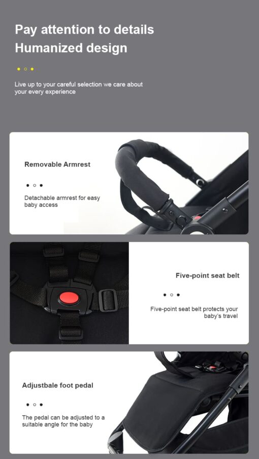 StarAndDaisy Premium Ultra-max Baby Stroller with Five-point Seat Belt & Anti-Shock Absorbers (Graffti Black) - Image 12