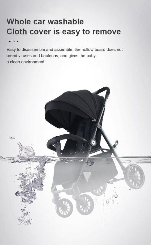 StarAndDaisy Premium Ultra-max Baby Stroller with Five-point Seat Belt & Anti-Shock Absorbers (Graffti Black) - Image 13