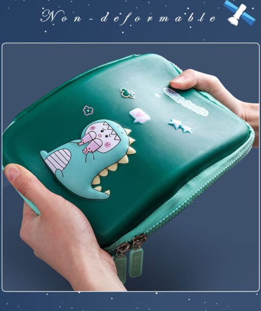StarAndDaisy Canvas Cartoon Print Pencil Pouch For School Kids (Blue wide) - Image 9