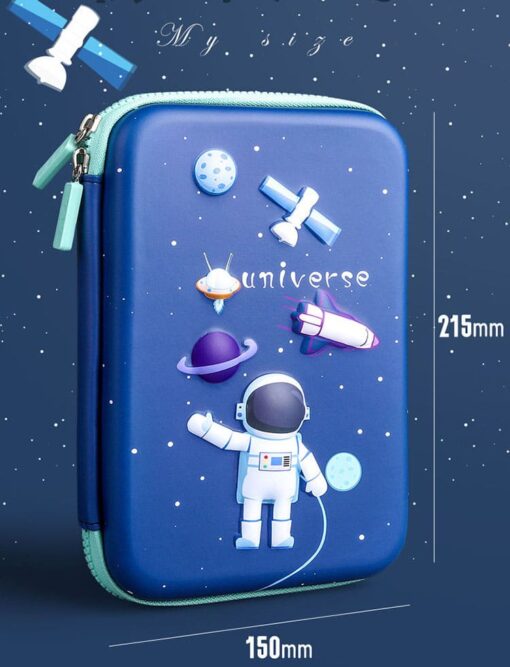 StarAndDaisy Canvas Cartoon Print Pencil Pouch For School Kids (Blue wide) - Image 10