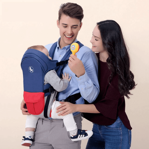 Baby Deer 4 in 1 Multipurpose Strong Baby Carrier with Coushion Padding for Baby Comfort Front Carry Facing in and Out, Back Carry, Feeding Position (Blue & Pink) - Image 18