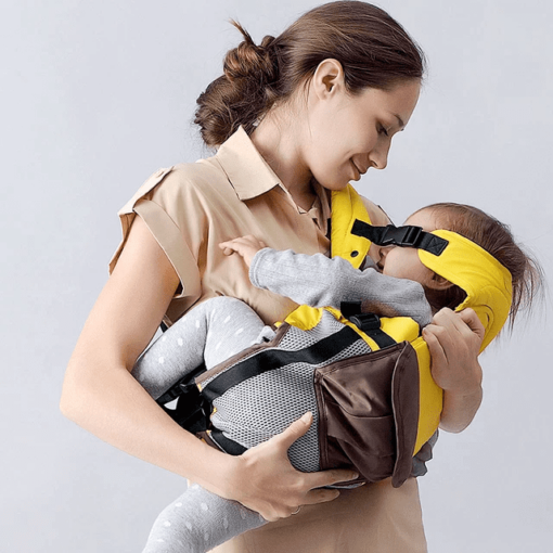 Baby Deer 4 in 1 Multipurpose Strong Baby Carrier with Coushion Padding for Baby Comfort Front Carry Facing in and Out, Back Carry, Feeding Position (Blue & Pink) - Image 2