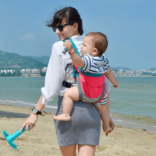 Baby Deer 4 in 1 Multipurpose Strong Baby Carrier with Coushion Padding for Baby Comfort Front Carry Facing in and Out, Back Carry, Feeding Position (Blue & Pink) - Image 3