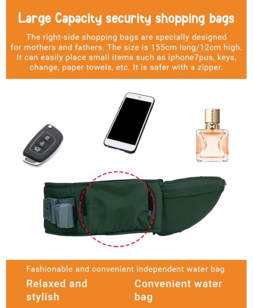 Baby Deer 6 in 1 Multipurpose Strong Baby Carrier with Upgraded Breathable Air Fabric & Ergonomic Design Coushion Padding for Baby Comfort ( Grey & Maroon) - Image 4