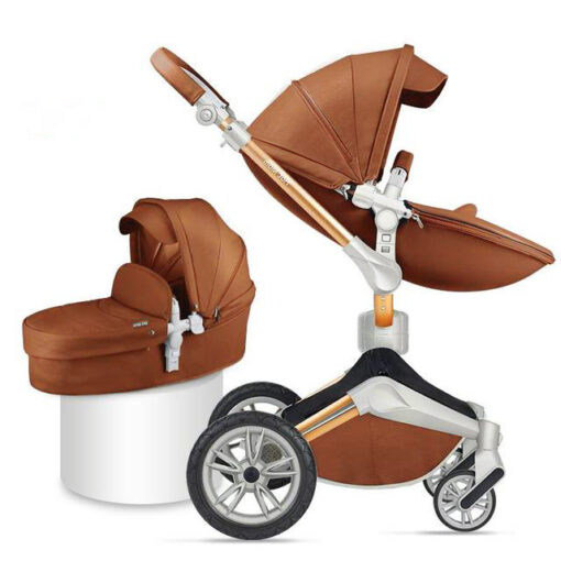 International Series Hot-Mom Stroller, Pram , Buggy & Pushchair with inbuilt 360 Rotation Function, Travel System Pram for Baby and Kids (Brown)