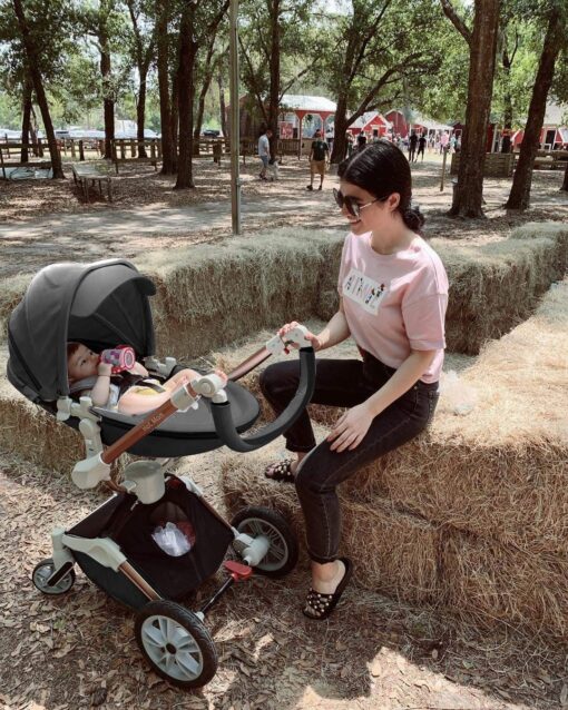 International Series Hot-Mom Stroller, Pram , Buggy & Pushchair with inbuilt 360 Rotation Function, Travel System Pram for Baby and Kids (Brown) - Image 5