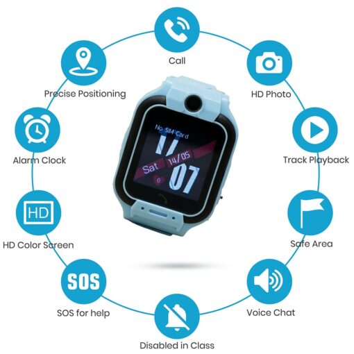 StarAndDaisy Kids Smart Watch Waterproof, AGPS Tracker Phone SOS Anti-Lost Alarm Sim Card Slot Touch Screen Voice Chat Smartwatch for Children Girls Boys - Image 3