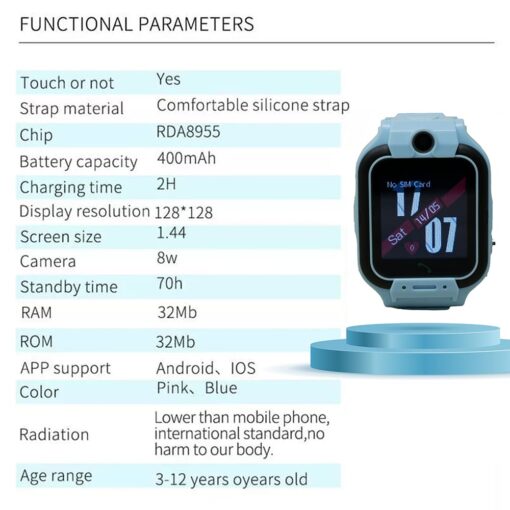 StarAndDaisy Kids Smart Watch Waterproof, AGPS Tracker Phone SOS Anti-Lost Alarm Sim Card Slot Touch Screen Voice Chat Smartwatch for Children Girls Boys - Image 8
