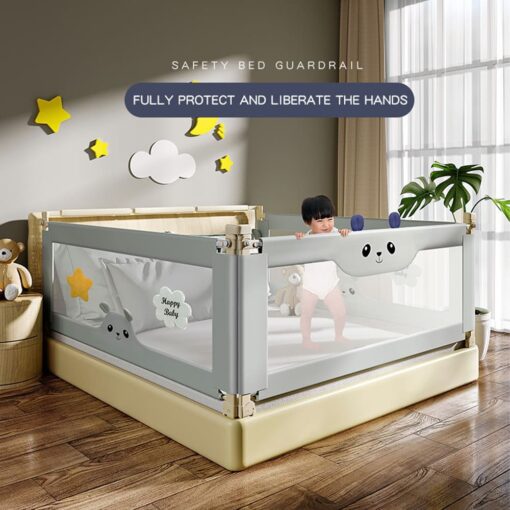 StarAndDaisy Baby Bed Guardrails - Bed Safety Rail - Heightened Bed Guardrail- with Lift for Newborn to 12 years - 1.5m, Pack of 1 - Image 2