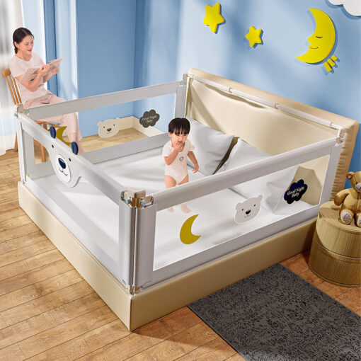 StarAndDaisy Baby Bed Guardrails - Bed Safety Rail - Heightened Bed Guardrail- with Lift for Newborn to 12 years - 1.5m, Pack of 1 - Image 7