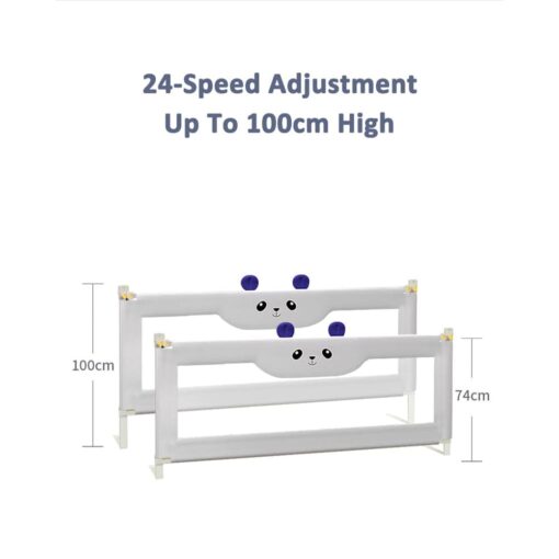 StarAndDaisy Baby Bed Guardrails - Bed Safety Rail - Heightened Bed Guardrail- with Lift for Newborn to 12 years - 1.5m, Pack of 1 - Image 9