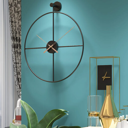 SND Premium Wall Clock with Modern Look for Dining Room, Lobby & Bedroom - Black, Size : 50cm