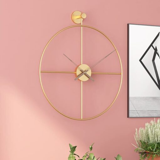 SND Premium Wall Clock with Modern Look for Dining Room, Lobby & Bedroom - Gold, Size : 50cm