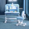 StarAndDaisy Smart Study Table with Chair for Kids and Students with Bookshelves, Storage and Height Adjustment (Blue | M8)