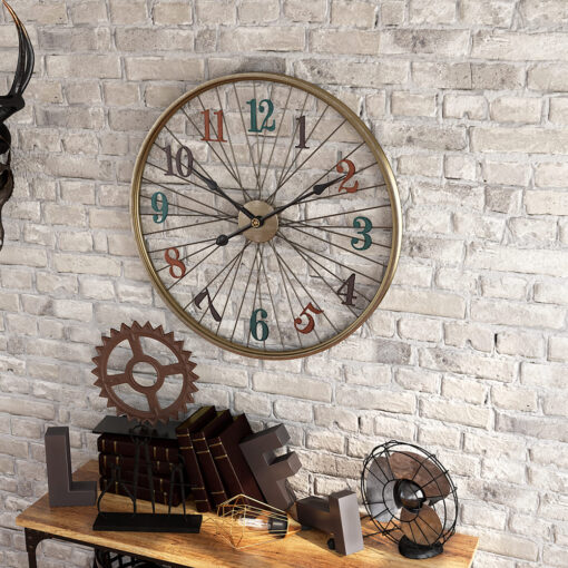 SND Home Decor Craftsmen Vintage Metal Bicycle Wheel Clock - Image 4