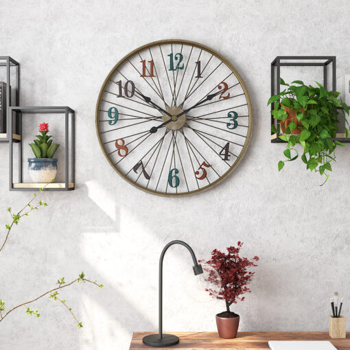 SND Home Decor Craftsmen Vintage Metal Bicycle Wheel Clock - Image 5