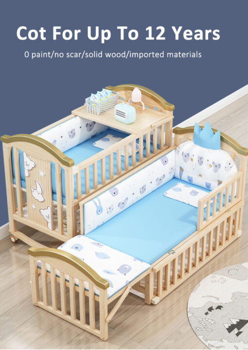 Best Baby Cot Cum Junior Bed - Pinewood Baby Bed Crib - Junior Bed