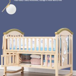 Baby Crib Bed Pinewood 12 in 1 Rocking Cot - Baby Cot Cum Junior Bed