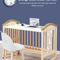 Best Baby Cot Cum Junior Bed Online - Large Baby Cot Crib Pinewood
