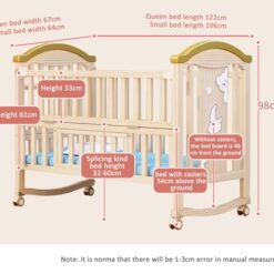 Best Baby Cot Cum Junior Bed Online - Large Baby Cot Crib Pinewood