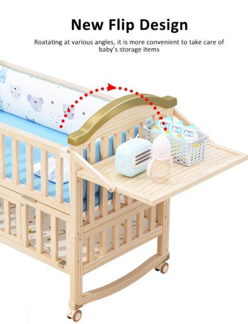 Baby Crib Rocking Bed Oval Multi-function - Baby Crib Bed Oval - Baby Crib Bed With Mattress