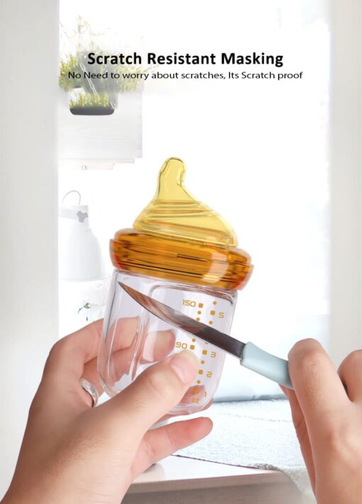 StarAndDaisy Powder Skin Feeding Bottle with With Soft Silicone BPA Free Bottle and Nipple, High-Temperature Resistance, Anti-Flatulence and High Borosilicate Glass, Suitable for 3-6 Months Baby - Image 16