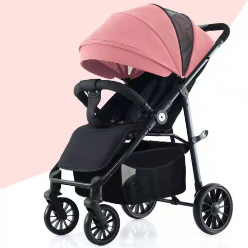 StarAndDaisy Premium Ultra-max Baby Stroller with Five-point Seat Belt & Anti-Shock Absorbers (Pink)