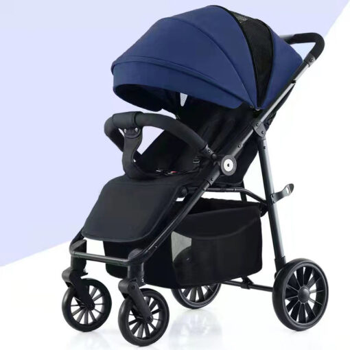 StarAndDaisy Premium Ultra-max Baby Stroller with Five-point Seat Belt & Anti-Shock Absorbers (Blue)