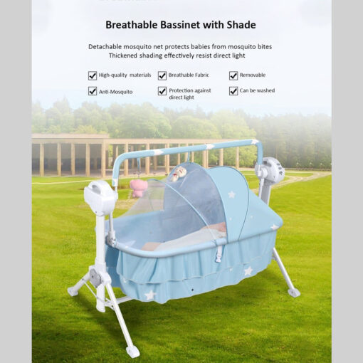 StarAndDaisy Smart & Portable Baby Cradle Crib with automatic swing, remote and Bluetooth (Nestling - Pink) - Image 6