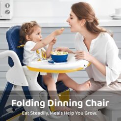 Crowned Baby High Chair by StarAndDaisy for Kids 0.5 Yrs to 6 Yrs Eat, Play & Rest Baby Chair Yellow & Blue