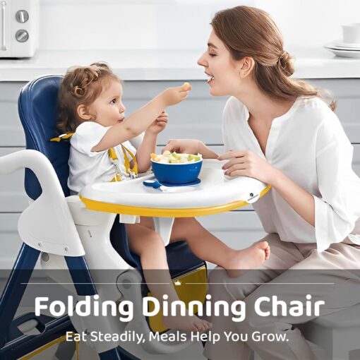 Crowned Baby High Chair by StarAndDaisy for Kids 0.5 Yrs to 6 Yrs Eat, Play & Rest Baby Chair Yellow & Blue
