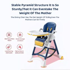 Crowned Baby High Chair by StarAndDaisy for Kids 0.5 Yrs to 6 Yrs Eat, Play & Rest Baby Chair Yellow & Blue