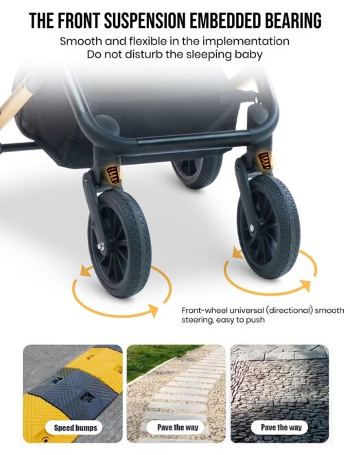 StarAndDaisy Cosmo Baby Stroller one press easy fold and large rear wheel, with Foot break, Foot Rest and basket for storage (Grey) - Image 3