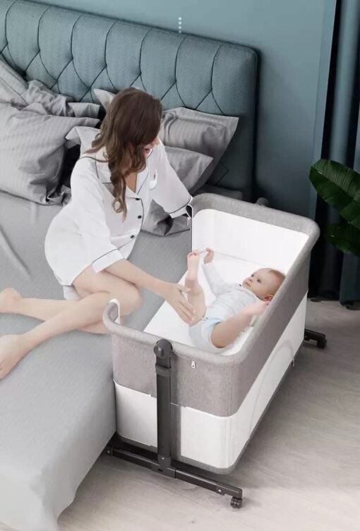 [Refurbished] StarAndDaisy 10-in-1 Baby Crib playpen - Folding Baby Bed Cot with Detachable Mosquito net (Mink Grey) - Image 11