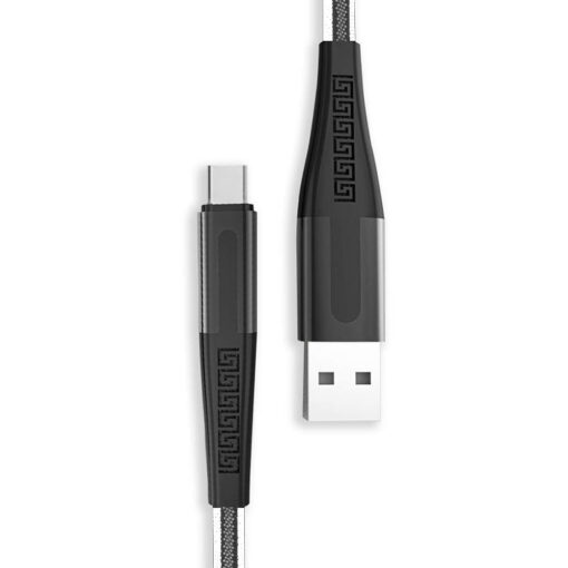 Yugao X-53 1 m USB Type C Cable Dual Tone Nylon Braided Unbreakable Joints Premium Feel (Compatible with All Type C-USB Devices White & Black)