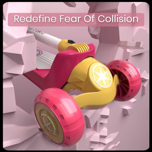 StarAndDaisy Glider Toddler Scooter for Kids Ages 3-12 Years Old Boy Girl with 3 Wheel LED Lights, Extra-Wide Childrens Foldable Kick Scooter Kids Ages 3-12 with 5 Adjustable Height and Lean-to-Steer (Yellow & Pink) - Image 8