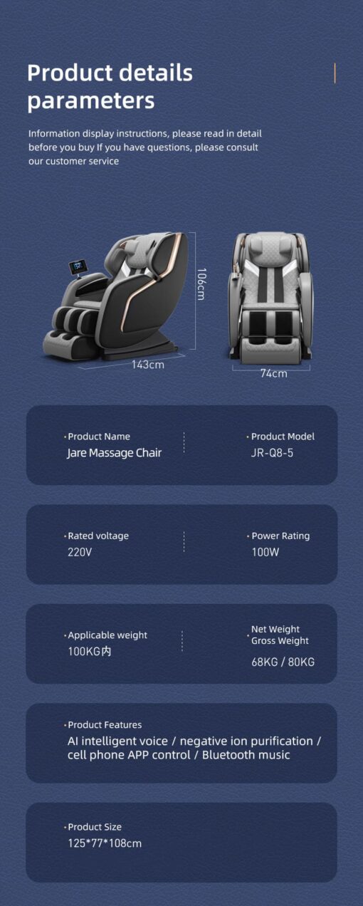 StarAndDaisy Royal Dream Automatic Body Scan Full Body 3D Massage Chair with Zero gravity (Brown | JR-Q8-5) - Image 17